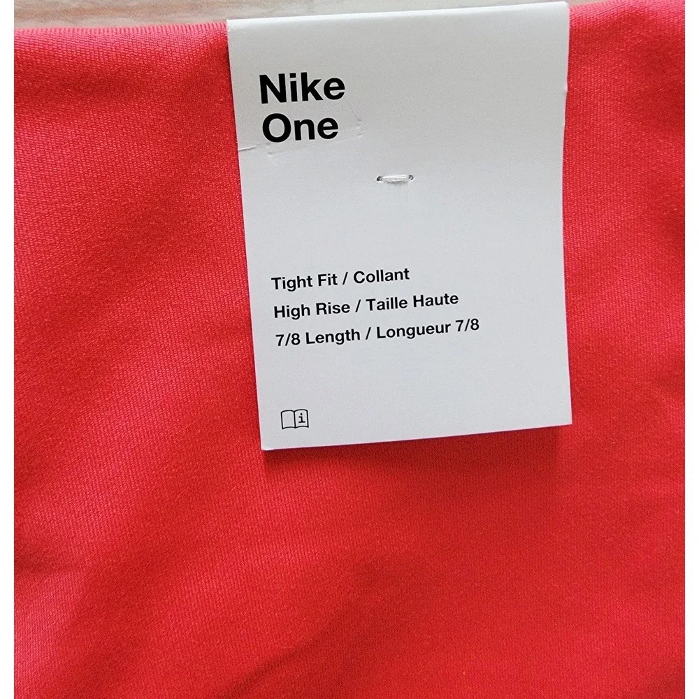 Nike One Womens S High Rise 7/8 Training Leggings Red/Pink‎ NWT RV $70
